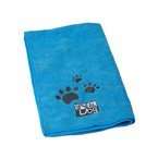 Chadog - ręcznik z mikrofibry do kąpieli psów, błękitny w łapki, 60cm x 100cm