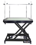 GroomStar Black Crystal - stół z podnośnikiem elektrycznym i podświetlanym blatem 110 cm x 60 cm