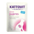 Kattovit Diabetes Salmon - mokra karma z łososiem, dla dorosłych kotów chorych na cukrzycę, saszetka 85g