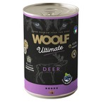 Woolf Ultimate Dog Adult Deer with blueberries - bezglutenowa, pełnoporcjowa karma wilgotna z jeleniną i jagodami dla dorosłych psów, 400g