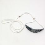 Zooleszcz - ringówka dla psa, sznurek z krętlikiem oraz skórzanym podgardlem, szerokość 4 mm, biała