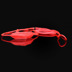 Zooleszcz - ringówka dla psa, sznurek z krętlikiem oraz skórzanym podgardlem, szerokość 8 mm, czerwona