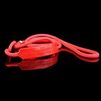 Zooleszcz - ringówka dla psa, sznurkowa ze skórzanym podgardlem, szerokość 4 mm, czerwona