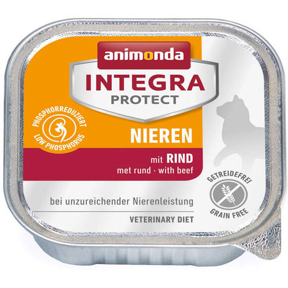 ANIMONDA Integra Protect Nieren Beef - kompletna mokra karma dla kotów z niewydolnością nerek, wołowina, 100g