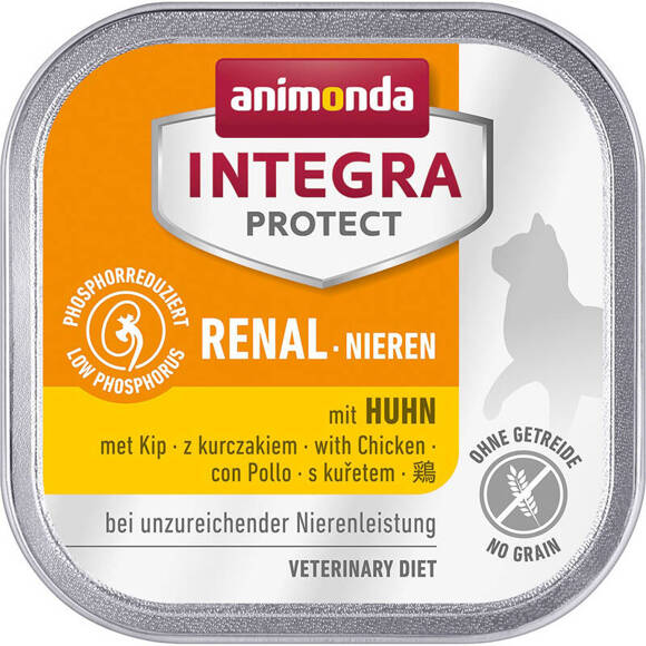 ANIMONDA Integra Protect Nieren Chicken - kompletna mokra karma dla kotów z niewydolnością nerek, kurczak, 100g