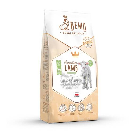 BEMO Sensitive Lamb JAGNIĘCINA - hipoalergiczna sucha karma premium dla dorosłych psów ras średnich i dużych