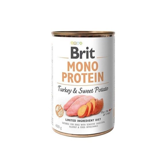 Brit Monoprotein Turkey & Sweet Potato - karma mokra z indykiem i batatami dla psów z wrażliwym przewodem pokarmowym, alergią i nietolerancją pokarmową