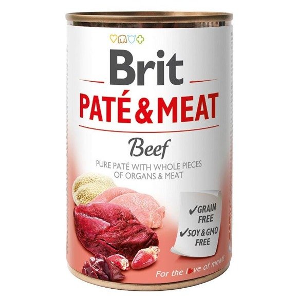Brit Pate & Meat Beef - karma mokra z wołowiną dla psów dorosłych wszystkich ras