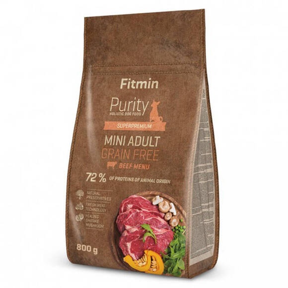 FITMIN Purity GF Adult Mini Beef - kompletna sucha karma grain free dla dorosłych psów małych ras, 4kg