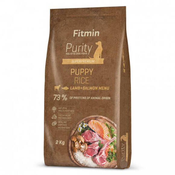 FITMIN Purity Rice Puppy Lamb & Salmon - kompletna sucha karma dla szczeniąt, 2kg