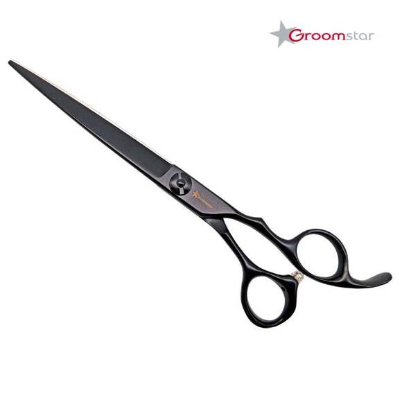 Groomstar - profesjonalne nożyczki proste, model Black, 7"