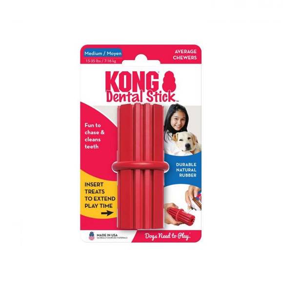 KONG® Dental Stick - zabawka dla psa, z czerwonej, trwałej gumy