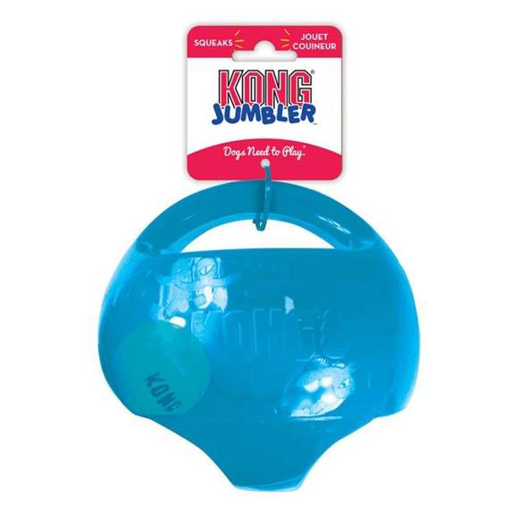 KONG® Jumbler™ Ball - duża piszcząca piłka dla psa, z uchwytami