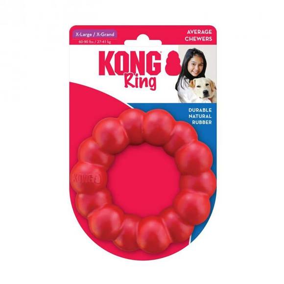 KONG® Ring - zabawka dla psa, gryzak z czerwonej, nietoksycznej gumy