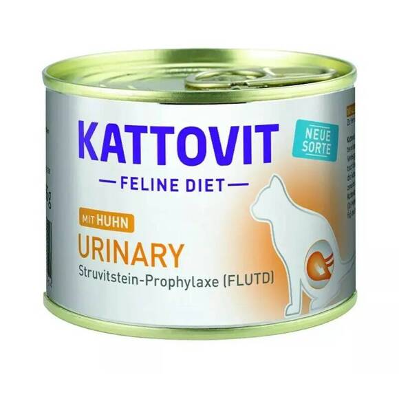 Kattovit Urinary Chicken - mokra karma z kurczakiem dla dorosłych kotów cierpiących na choroby dolnych dróg moczowych, puszka 185g