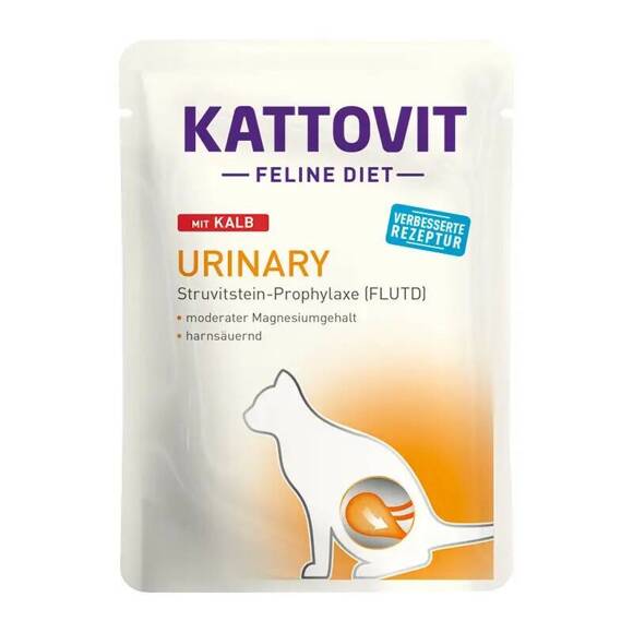 Kattovit Urinary Veal - mokra karma z cielęciną dla dorosłych kotów cierpiących na choroby dolnych dróg moczowych, saszetka 85g