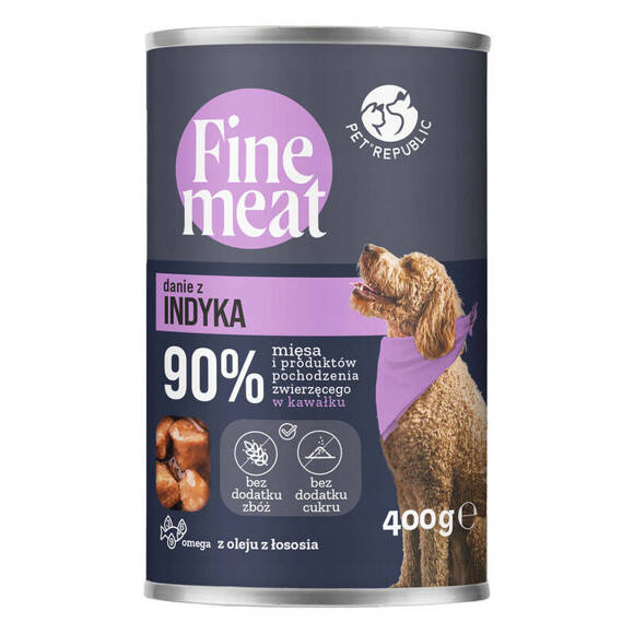 PET REPUBLIC FINE MEAT - mokra karma dla psa, indyk w sosie, puszka 400g