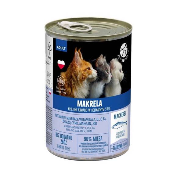 PET REPUBLIC - mokra karma dla kota, makrela w sosie, puszka 400g