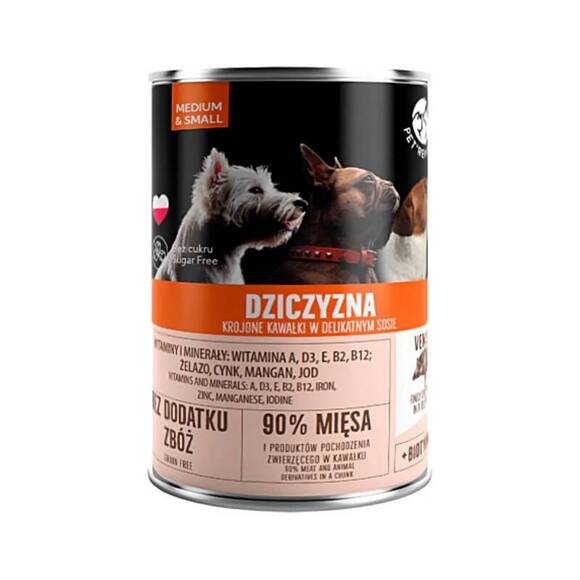 PET REPUBLIC - mokra karma dla psa, dziczyzna, puszka 400g